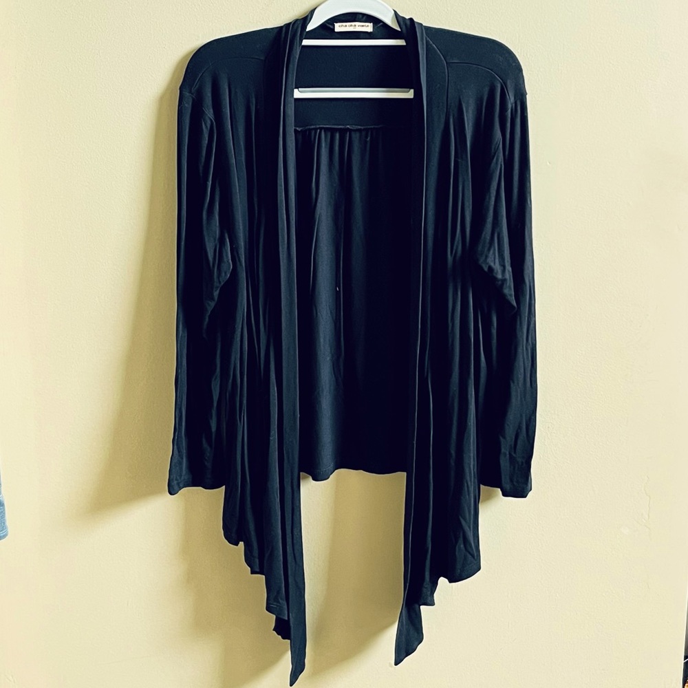 Black flowy open lightweight cardigan
